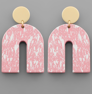 Color Coated U Shape Earrings (5 Colors)
