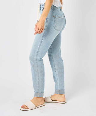 JUDY BLUE HIGH WAIST VINTAGE DOUBLE CUFF JOGGER