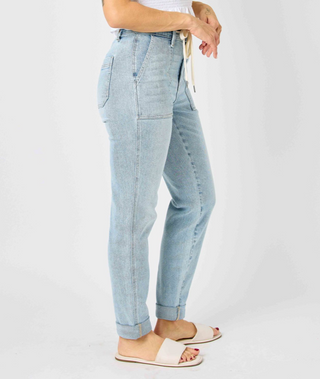JUDY BLUE HIGH WAIST VINTAGE DOUBLE CUFF JOGGER