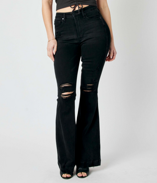 Judy Blue Black High Waist Tummy Control Destroy Flare