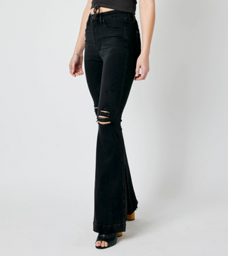Judy Blue Black High Waist Tummy Control Destroy Flare