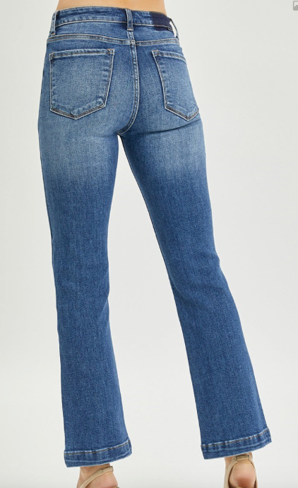 Risen High Rise Patch Pocket Straight Jeans