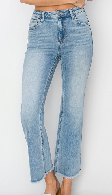 Risen High Rise Crop Straight Jean