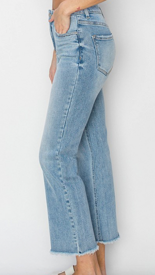 Risen High Rise Crop Straight Jean