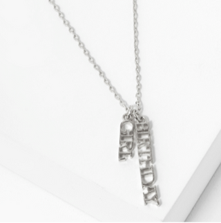 Happy Birthday "Birthday Girl" in Gold or White Gold
