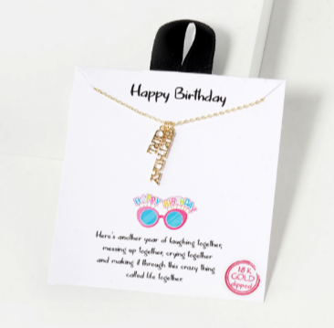 Happy Birthday "Birthday Girl" in Gold or White Gold