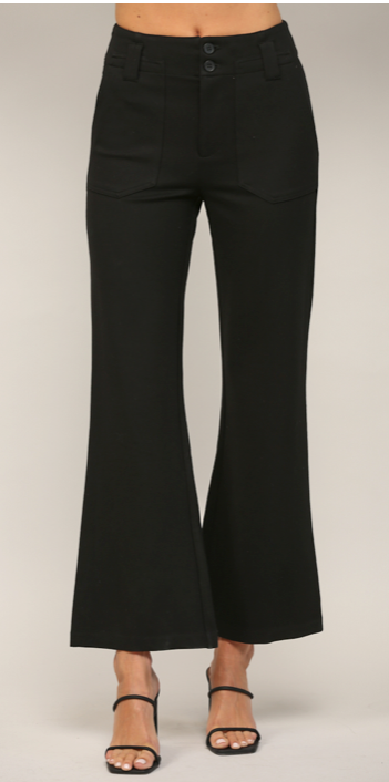 Black Ponte Flare Pant