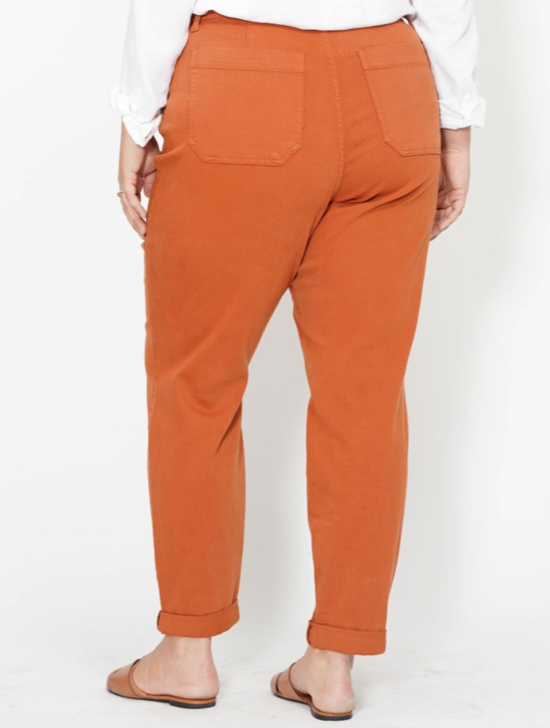 Judy Blue High Waisted Orange Garment Dyed Double Cuff Jogger Jean