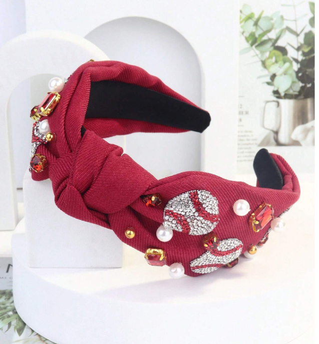 Women's Solid Color Rhinestone Baseball Headband (2 Colors)