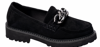 Corkys "Literally" Loafers in Black Faux Suede Final Sale