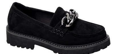 Corkys "Literally" Loafers in Black Faux Suede