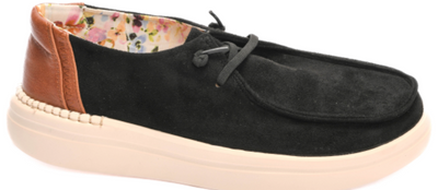 Kayak 2 by Corkys Footwear in Black Faux Suede