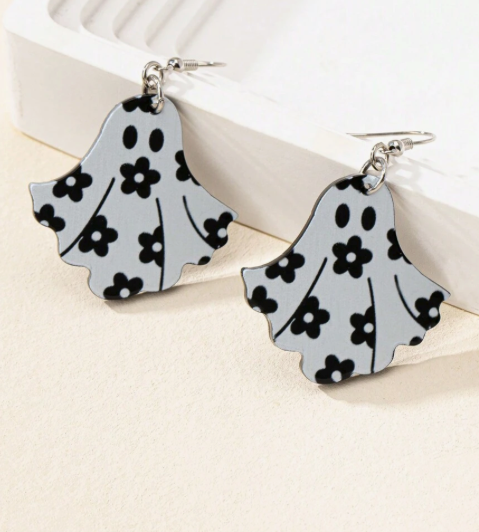 Acrylic Ghost Design Earrings