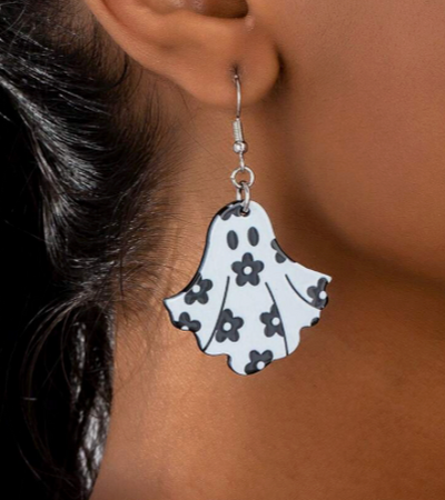 Acrylic Ghost Design Earrings