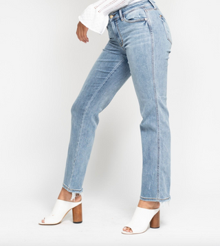 Judy Blue Mid Rise Yoke Cell Phone Pocket Dad Jean