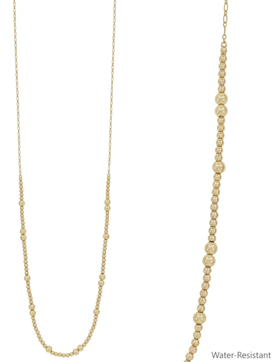 Water Resistant Gold Band Chain Necklace