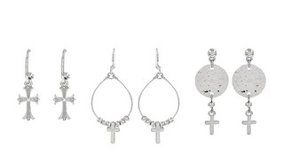 Small Cross Earrings in Gold or Silver