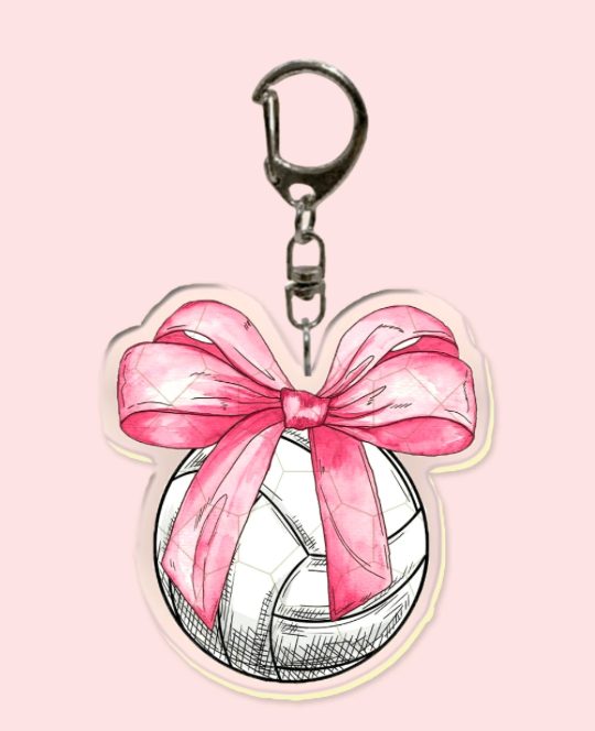 Cutesy Acrylic Volleyball Keychain