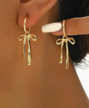 Gold Bowknot Earrings