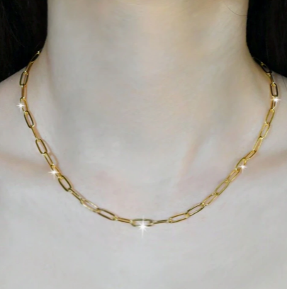 Gold Paperclip Necklace