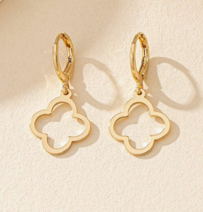 Hollow Out Lucky Clover Dangle Earrings (2 Options)