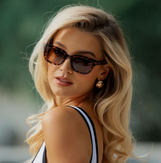 Vivian in Ember Tortoise/Dark Brown Polarized Sunglasses