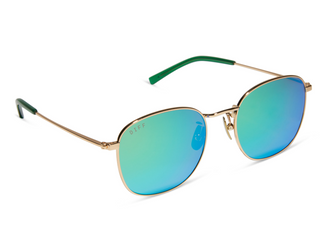 DIFF EYEWEAR AXEL GOLD + GREEN MIRROR