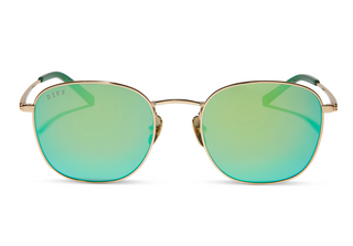 DIFF EYEWEAR AXEL GOLD + GREEN MIRROR