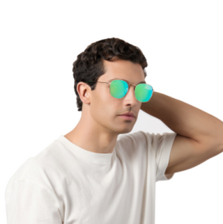DIFF EYEWEAR AXEL GOLD + GREEN MIRROR