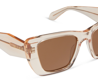 DIFF EYEWEAR AURA VINTAGE ROSE CRYSTAL + BROWN