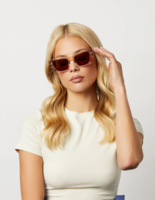 DIFF EYEWEAR AURA VINTAGE ROSE CRYSTAL + BROWN