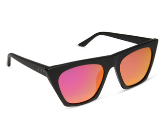 DIFF EYEWEAR AVRIL - MATTE BLACK + SUNSET MIRROR