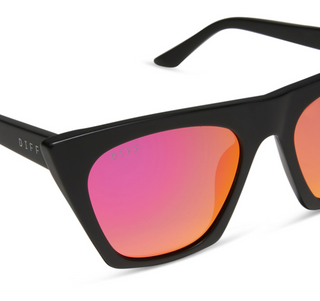 DIFF EYEWEAR AVRIL - MATTE BLACK + SUNSET MIRROR