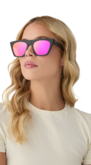 DIFF EYEWEAR AVRIL - MATTE BLACK + SUNSET MIRROR