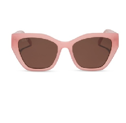 DIFF EYEWEAR EVIE PEACH + BROWN POLARIZED