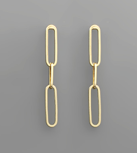 3 Paperclip Chain Drop Earrings