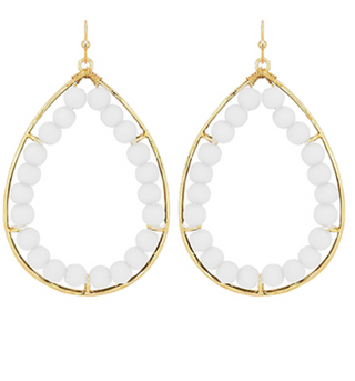 Beaded Layer Teardrop Earrings (5 Colors)