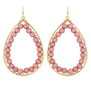 Beaded Layer Teardrop Earrings (5 Colors)
