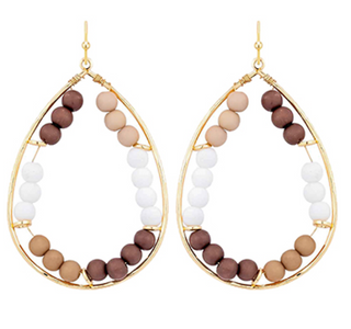 Beaded Layer Teardrop Earrings (5 Colors)