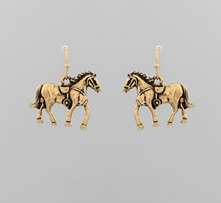 Vintage Style Horse Drop Earrings (2 Colors)