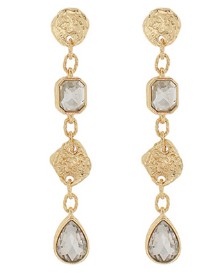 Linear Disk & Teardrop Earrings