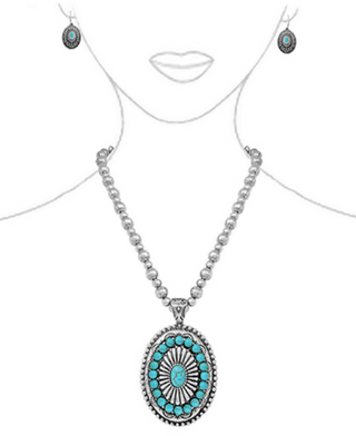 Western CCB & Stone Necklace Set