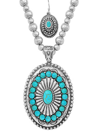 Western CCB & Stone Necklace Set