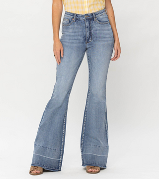JUDY BLUE HIGH WAIST TUMMY CONTROL RELEASE HEM FLARE