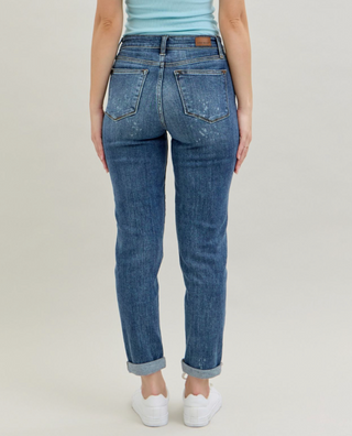 Judy Blue HR Bleach Splash Boyfriend Jean