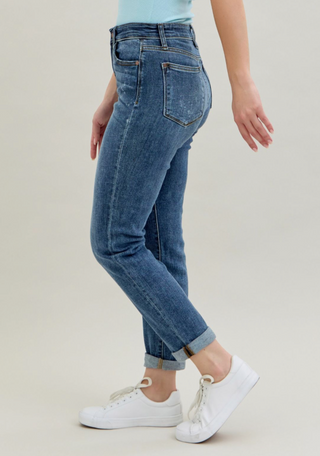 Judy Blue HR Bleach Splash Boyfriend Jean