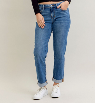 Judy Blue Mid Rise Boyfriend Classic Cuffed
