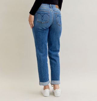 Judy Blue Mid Rise Boyfriend Classic Cuffed
