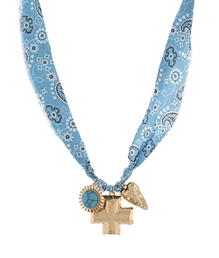 Bold Cross Charm Scarf Necklace (2 Colors)