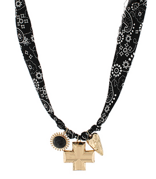 Bold Cross Charm Scarf Necklace (2 Colors)